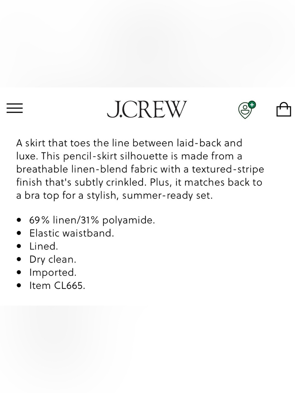 J. Crew Textured Linen-Blend Skirt size 6 CL665 - Picture 12 of 12
